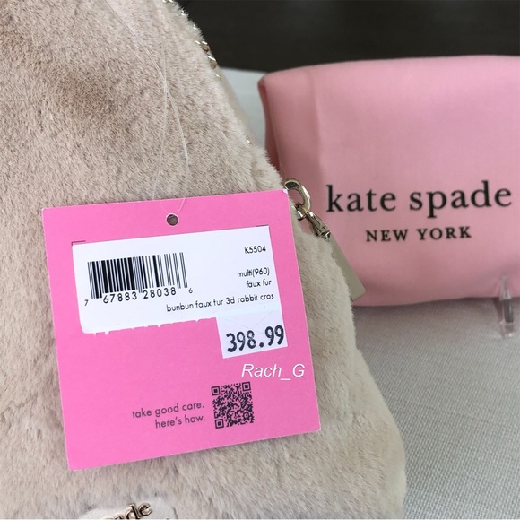 Kate Spade Bunbun Faux Fur 3D Bunny Rabbit Crossbody - Picture 9 of 12